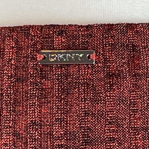 DKNY ~ Textured MIDI V-Neck Knit Dress Russet -NWT - Picture 5 of 7